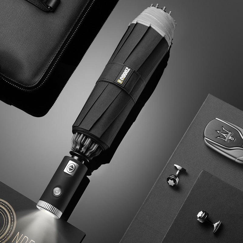 LED Flashlight Folding Umbrella – All-Weather Protection with Night Lighting EZKrea.com