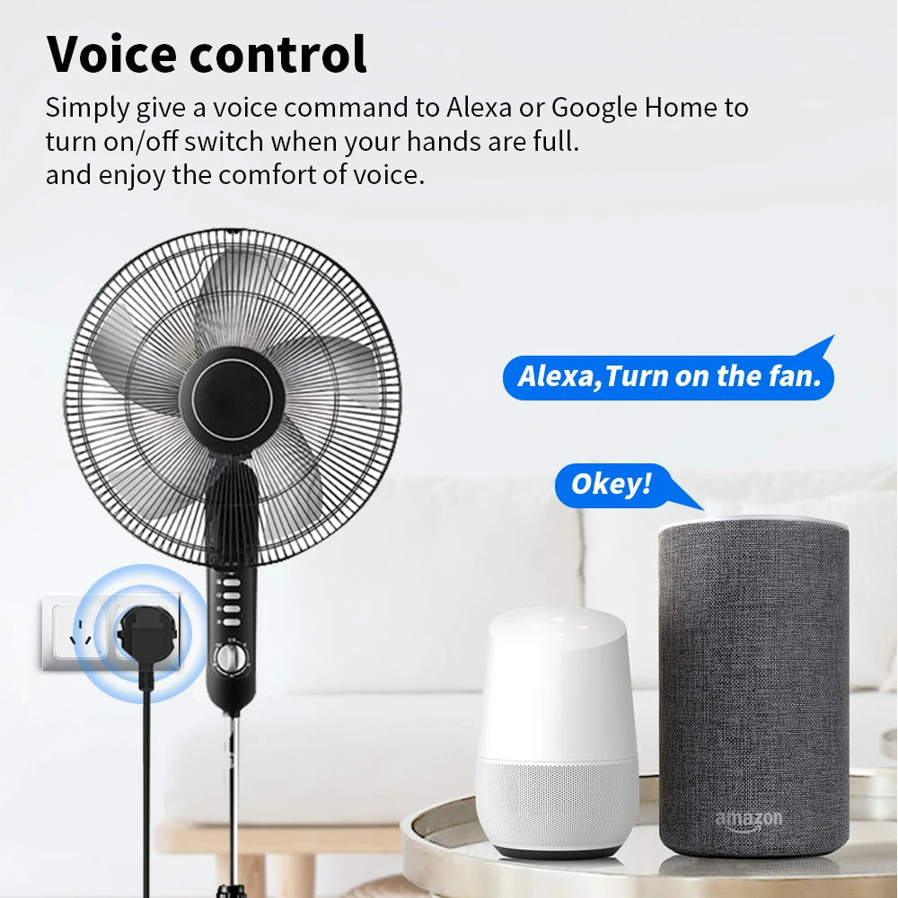 Tuya Smart WiFi Power Strip – AU Plug, Multi-Outlet Socket with Remote App Control, Timer & Voice Control via Alexa & Google Home Ezkrea