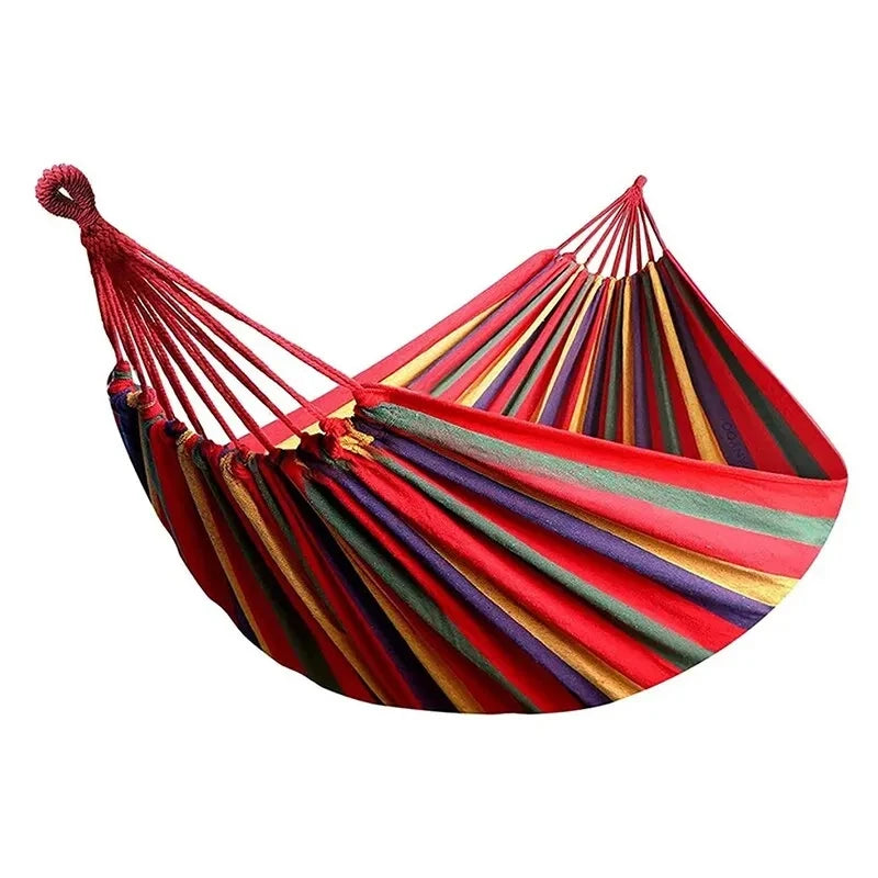 Outdoor Canvas Hammock – Heavy-Duty Swing Bed with Tree Ropes, 200kg Load Capacity for Camping, Garden, Patio, Backyard Ezkrea