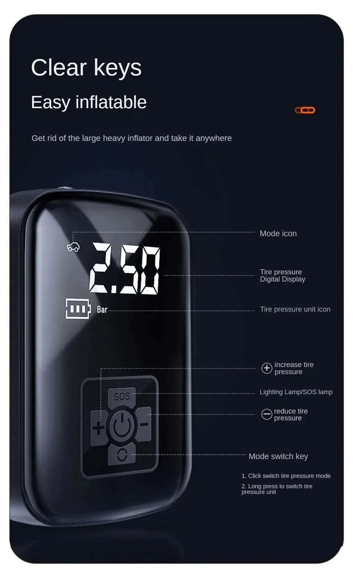 Best Electric Air Pump for Car – Digital Tyre Inflator with Auto Stop, LED Light & Accurate Air Pressure for Car Tires EZKrea.com