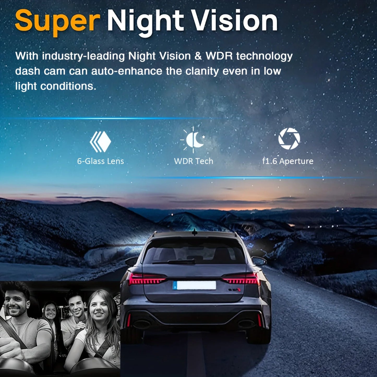 1080P WIFI Dual camera Dash Cam for cars,Front And Inside,car camera with IR Night Vision,Loop Recording,wide angle Car DVR Came Ezkrea