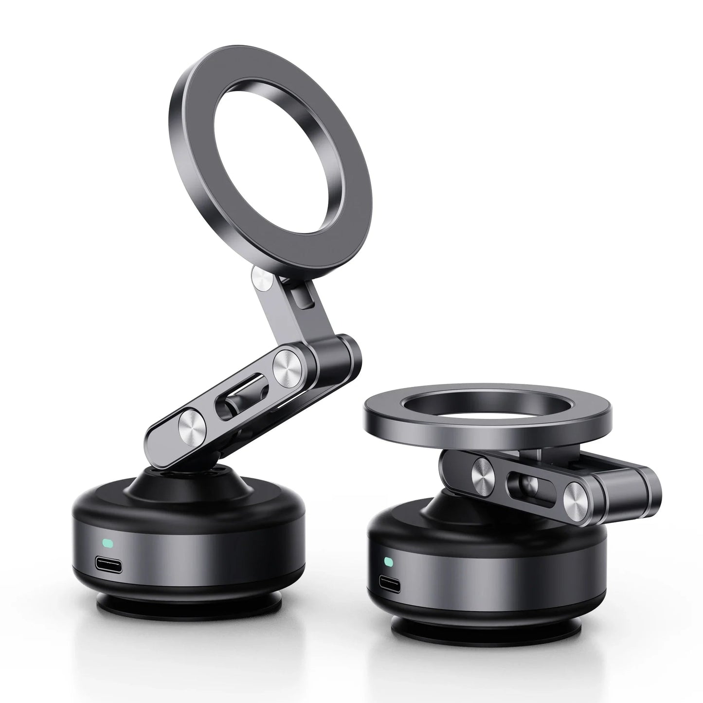 Magnetic Vacuum Adsorption Car Mount – 360° Rotatable Foldable Aluminum Alloy Phone Holder for Smartphones Ezkrea