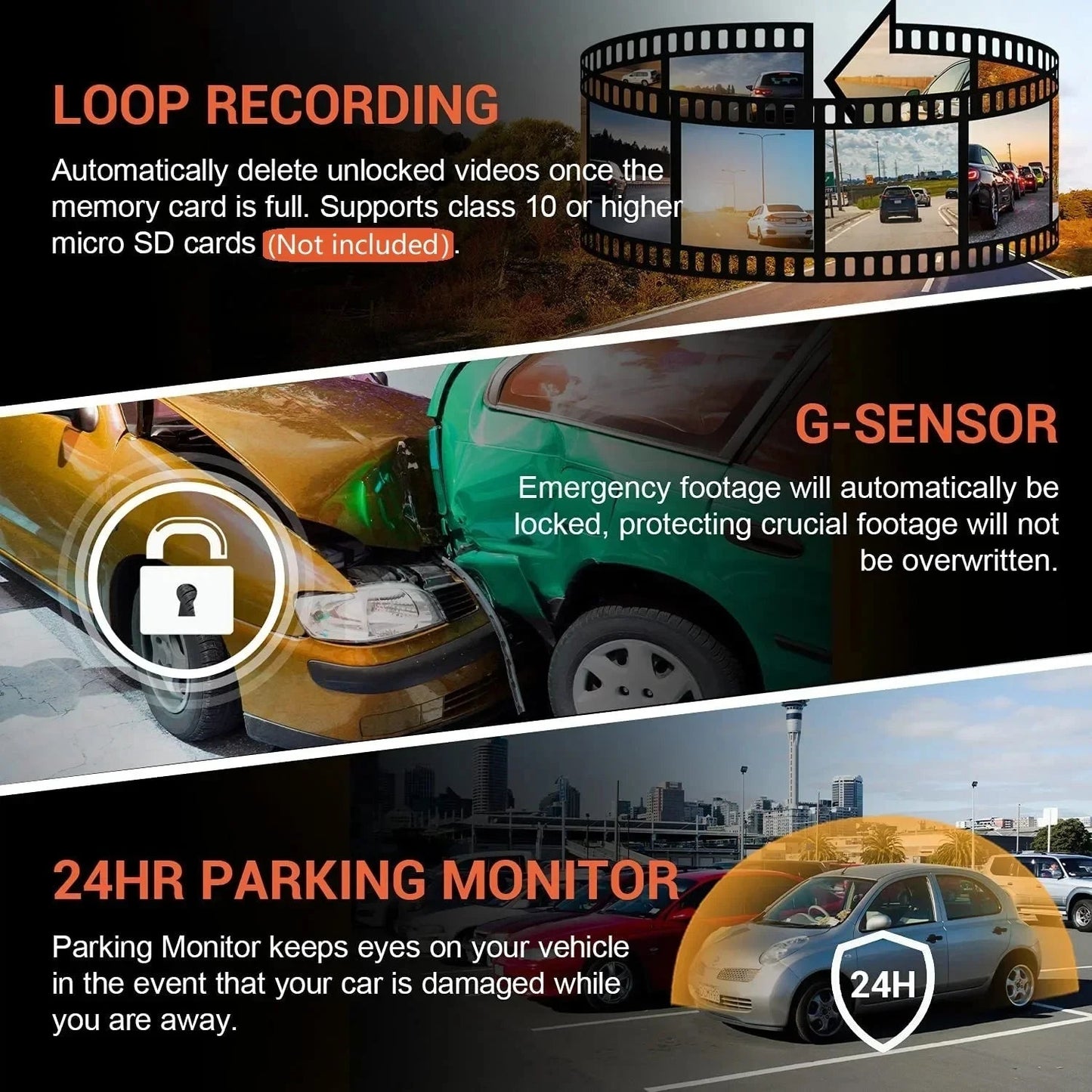 1080P WIFI Dual camera Dash Cam for cars,Front And Inside,car camera with IR Night Vision,Loop Recording,wide angle Car DVR Came Ezkrea