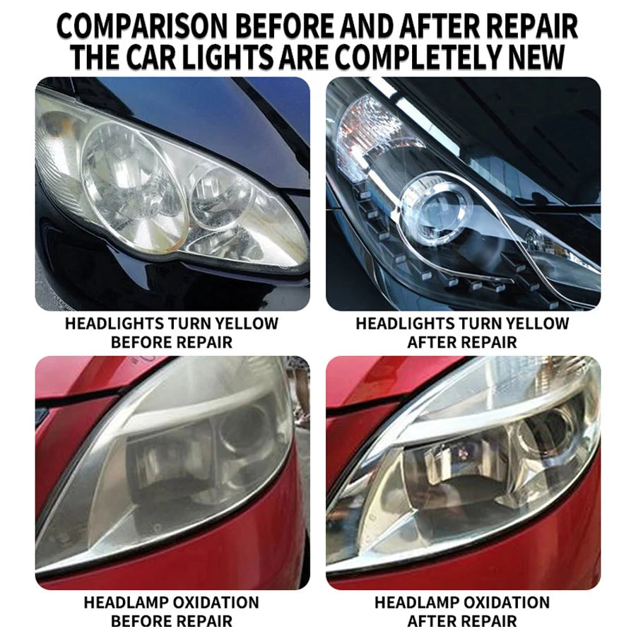 Car Headlight Restoration Polishing Kits Headlamp Scratch Remover Repair Cleaning Paste Remove Oxidation Headlight Polish Liquid Ezkrea