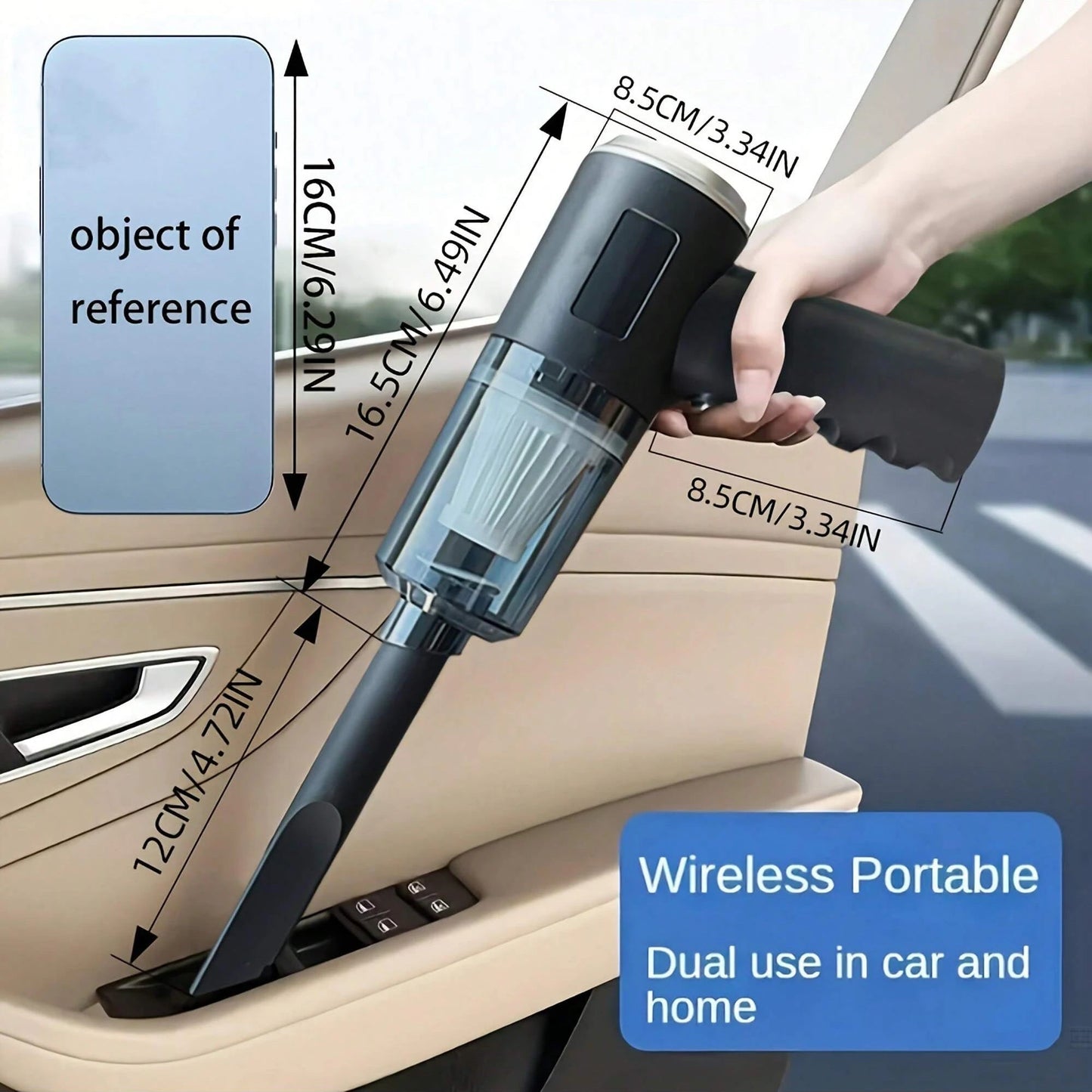 3-in-1 Mini Vacuum Cleaner – USB Rechargeable Suction & Blower for Car & Home Use Ezkrea