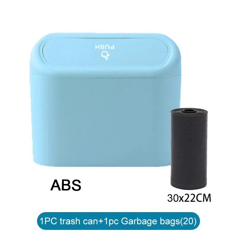 Trash Can for Car with Lid – Leak-Proof Mini Bin with 60/300 Bags | Compact Car Garbage Holder & Organizer Accessory Ezkrea
