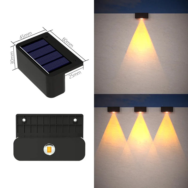 LED Solar Wall Lamp Outdoor Waterproof Up & Down Light for Garden Fence Decoration Ezkrea