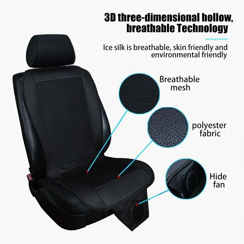 Car Cooling Seat Cushion with 8 Fans – 3D Mesh Ventilated Pad for Summer Heat Relief Ezkrea