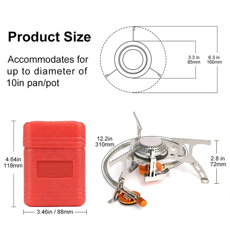 Portable Folding Camping Gas Stove – 3500W Outdoor Backpacking Burner for Cooking, Hiking & Picnic Use Ezkrea