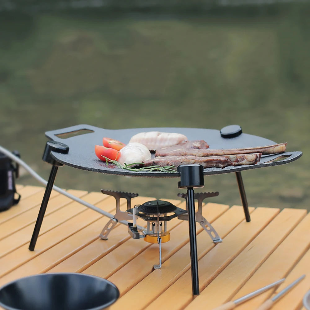 Outdoor BBQ Tripod Stand – Adjustable Detachable Grill & Pot Rack with Chain for Camping & Cooking Ezkrea