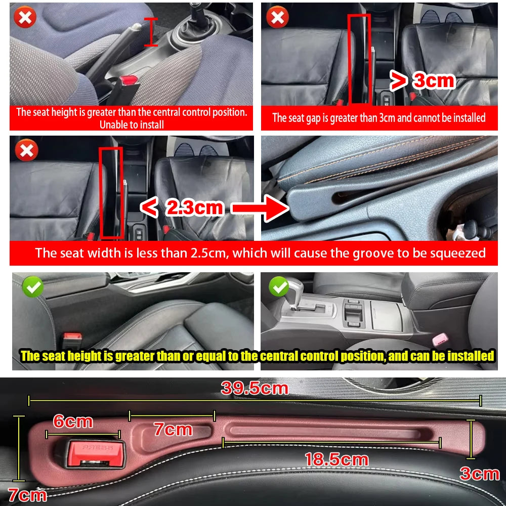 Car Seat Gap Filler Organizer – Prevent Items from Dropping | Extra Storage Box | Universal Fit for Cars, SUVs, Trucks, Vans | Durable, Odor-Free EVA Material – Black Ezkrea