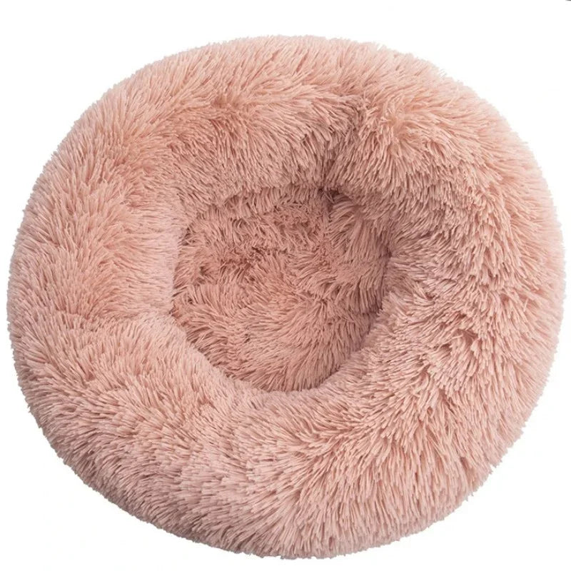 40-90cm Round Pet Bed for Large Dog Bed Super Soft Cat Bed Long Plush Dog House for Medium Dog House Winter Warm Sleeping Ezkrea