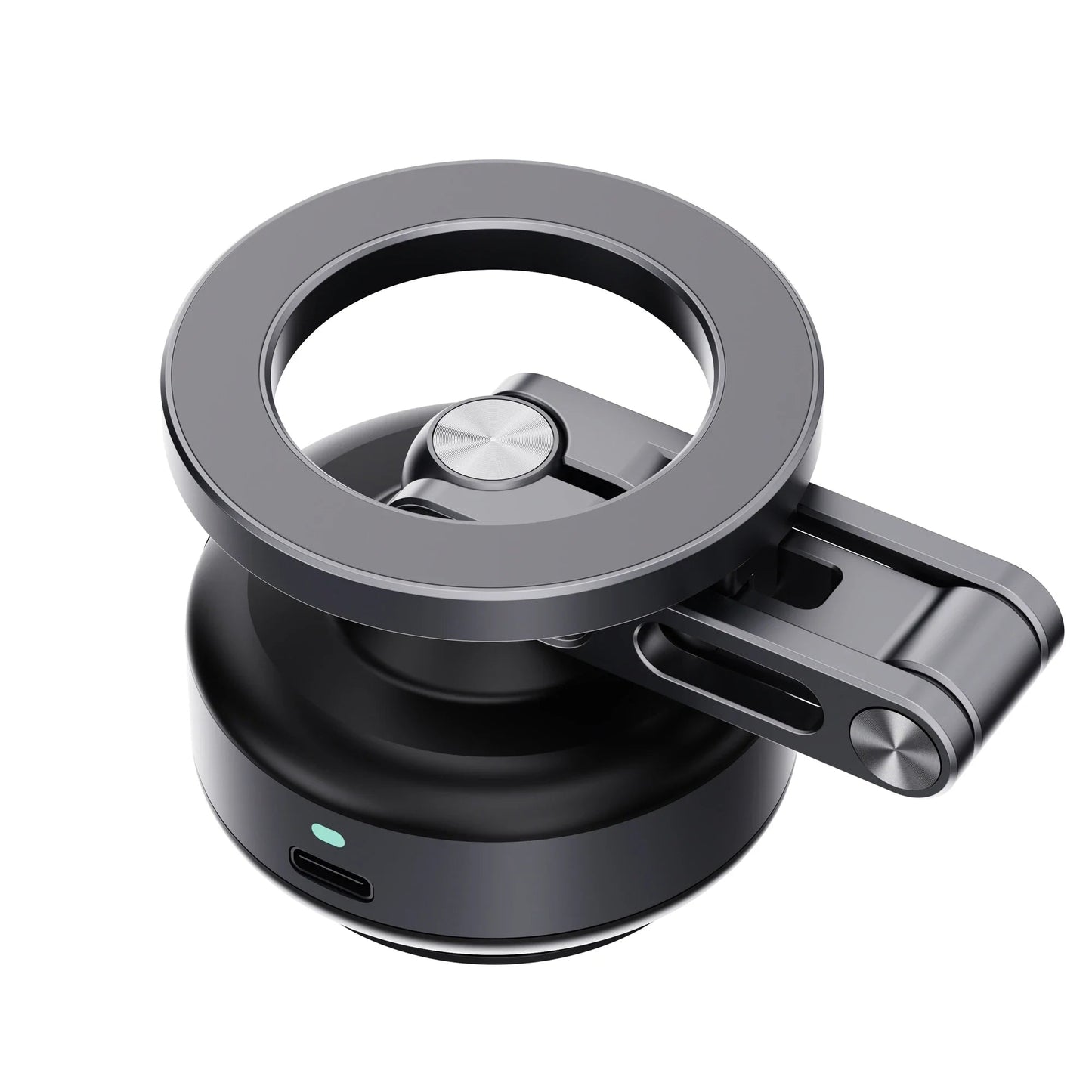 Magnetic Vacuum Adsorption Car Mount – 360° Rotatable Foldable Aluminum Alloy Phone Holder for Smartphones Ezkrea