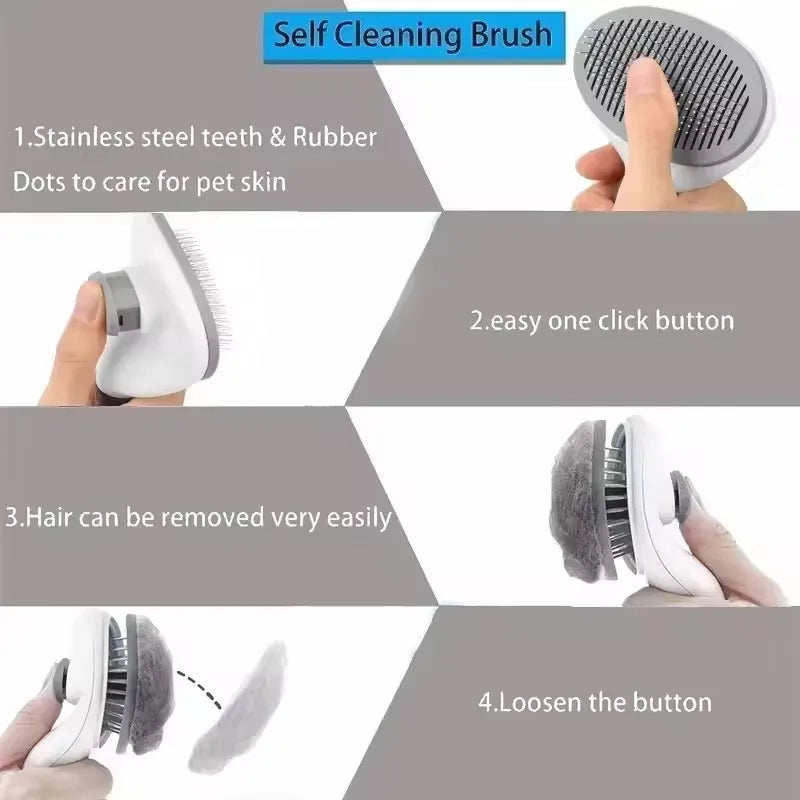 Dog Hair Remover Brush Cat Dog Hair Grooming And Care Comb For Long Hair Dog Pet Removes Hairs Cleaning Bath Brush Dog Supplies Ezkrea