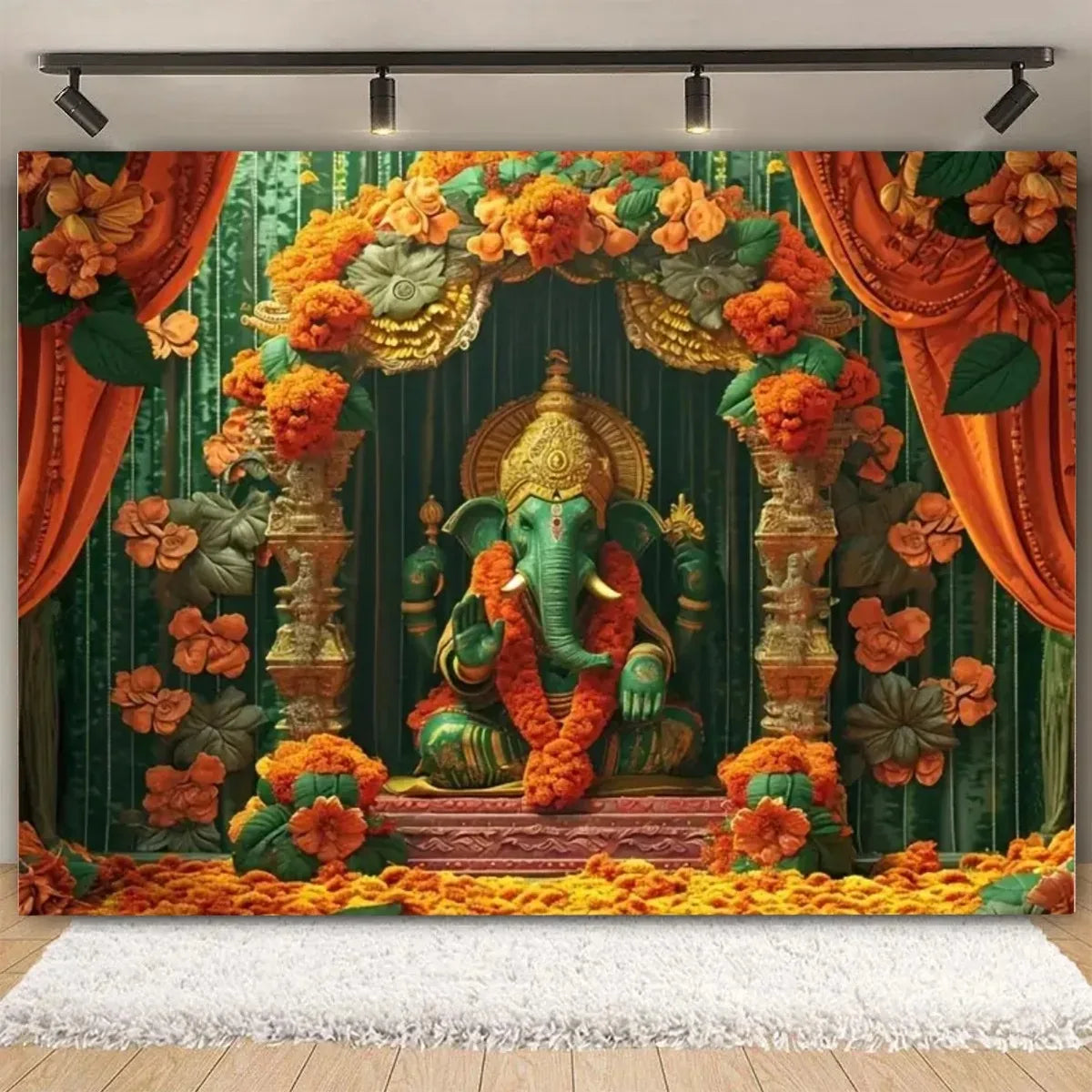 Indian Traditional Backdrop Photo Festival Party Candle Fireworks Mural Hindu Indian Wedding Holi Flower Anniversary Background Ezkrea