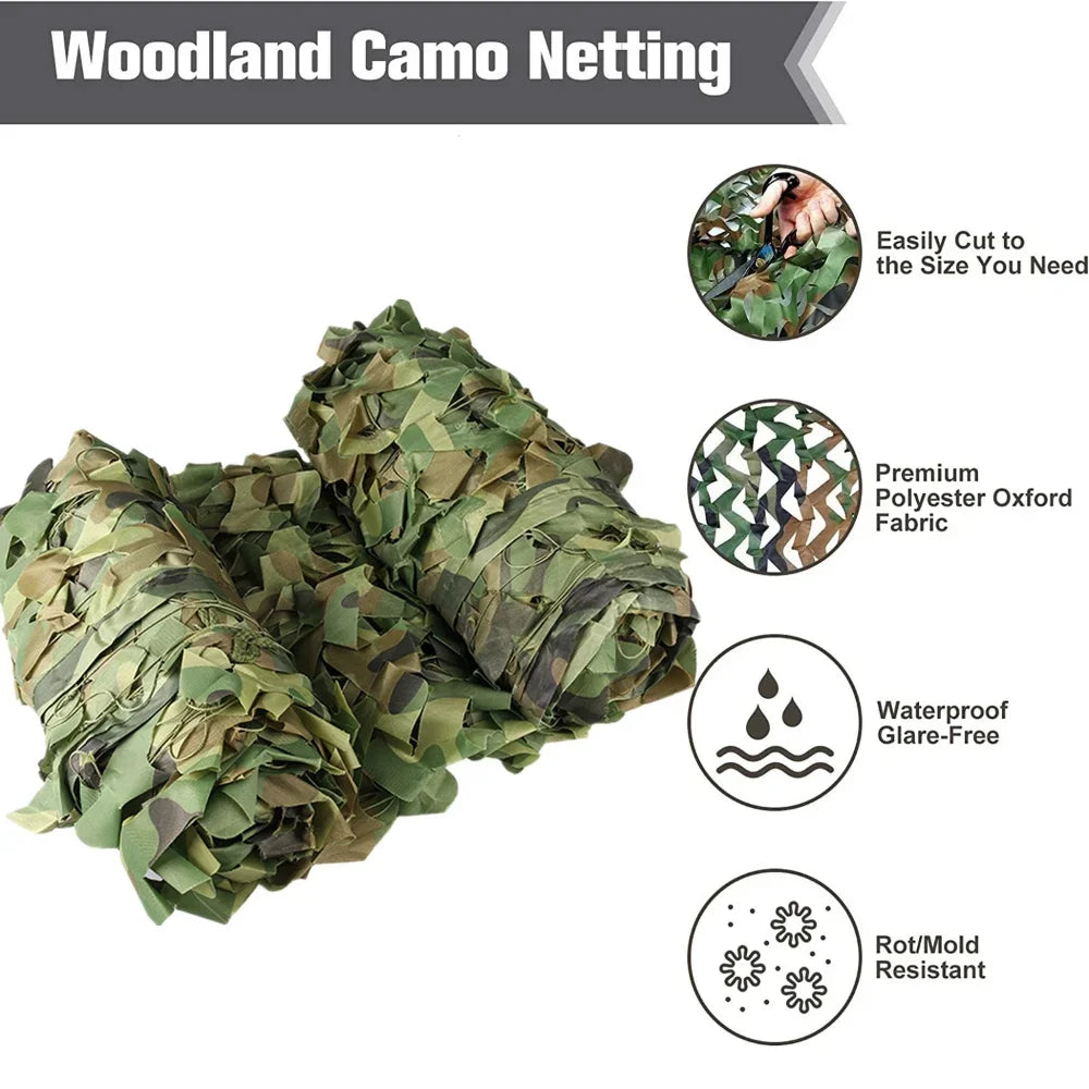 Camo Netting Camouflage Mesh – Sunshade & Hunting Cover (Multiple Sizes) Ezkrea