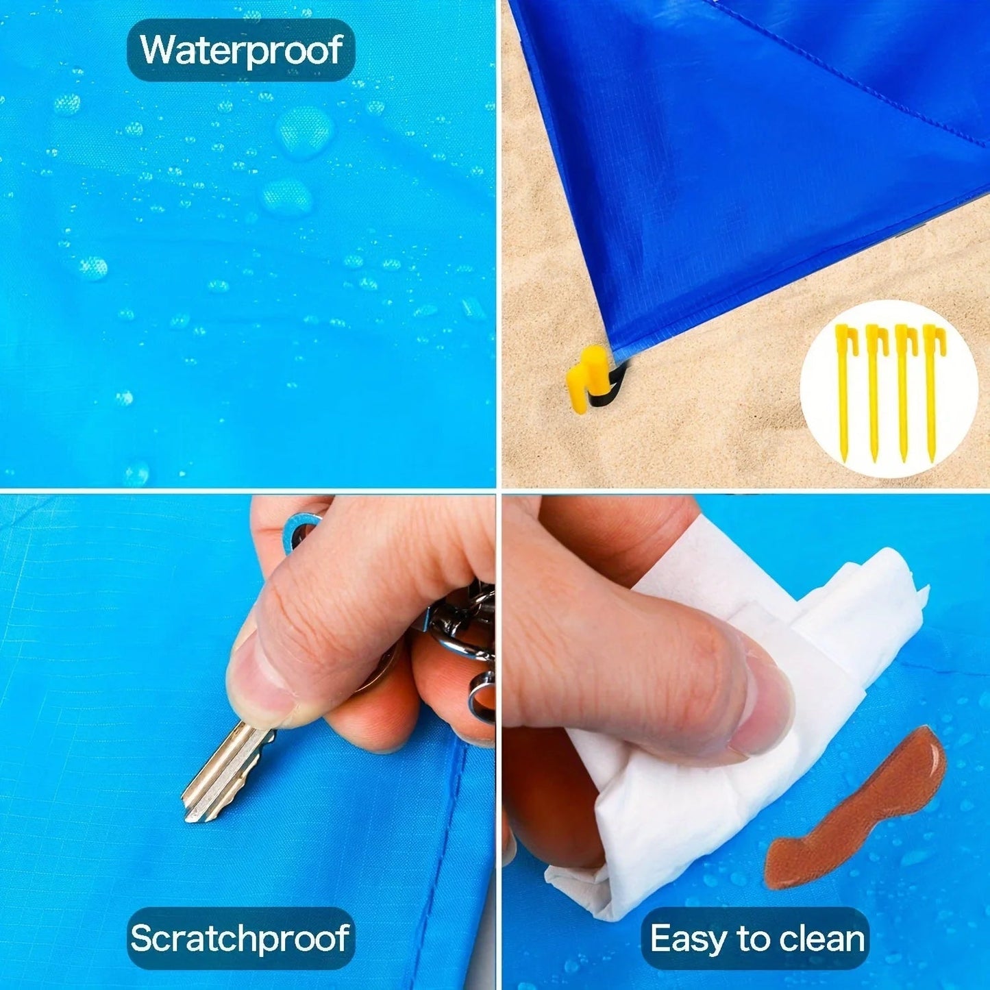 Quick-Dry Waterproof Beach Blanket – Sandproof, Compact & Lightweight – Ideal for Camping, Travel, Hiking & Outdoor Picnics with Carry Bag Ezkrea