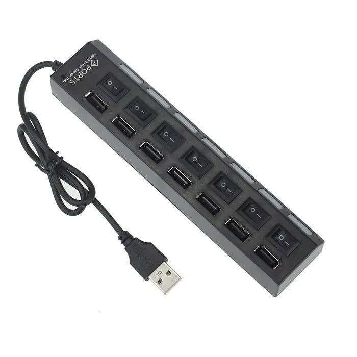 7-in-1 USB Hub Adapter with Power for PC & Laptop Ezkrea