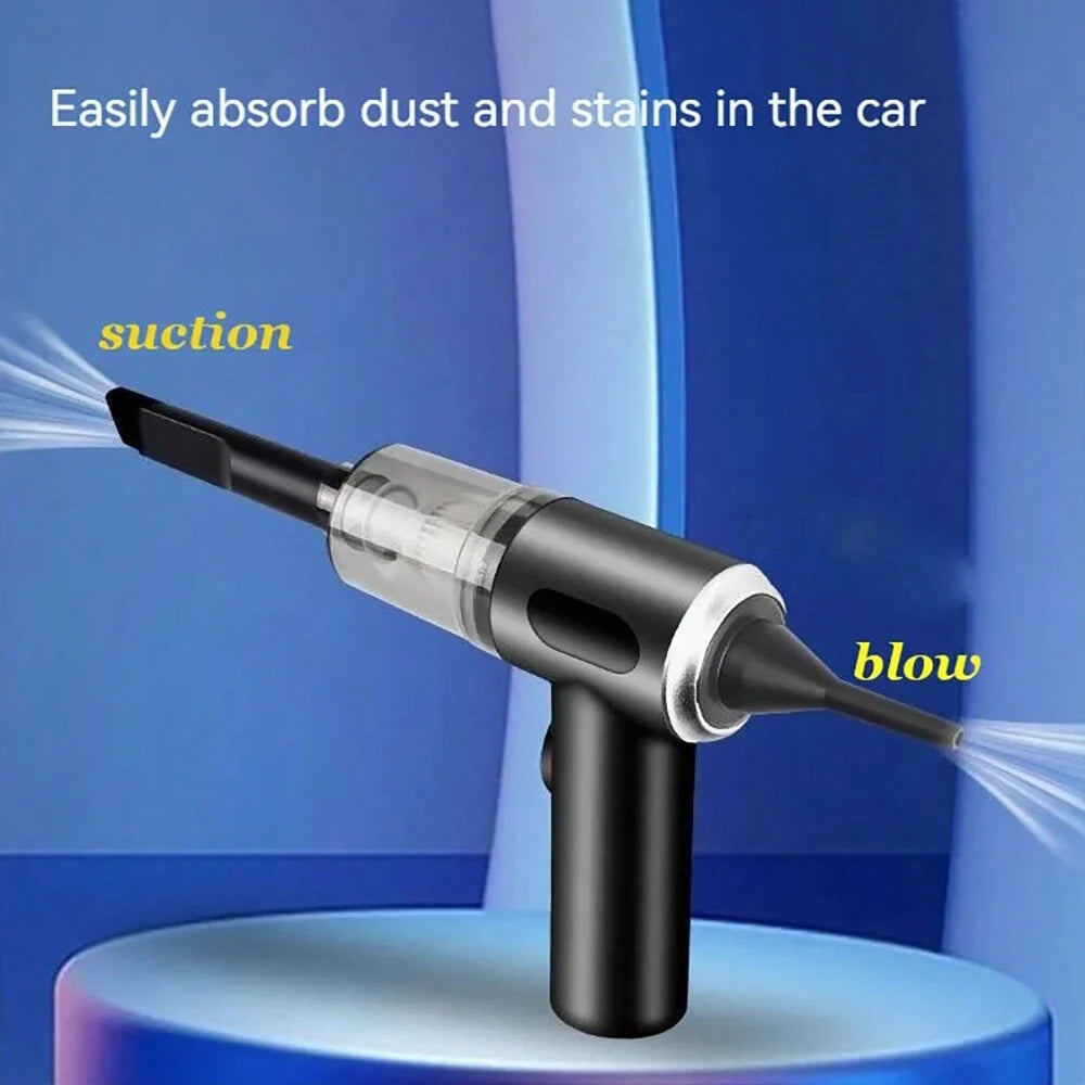 3-in-1 Mini Vacuum Cleaner – USB Rechargeable Suction & Blower for Car & Home Use Ezkrea