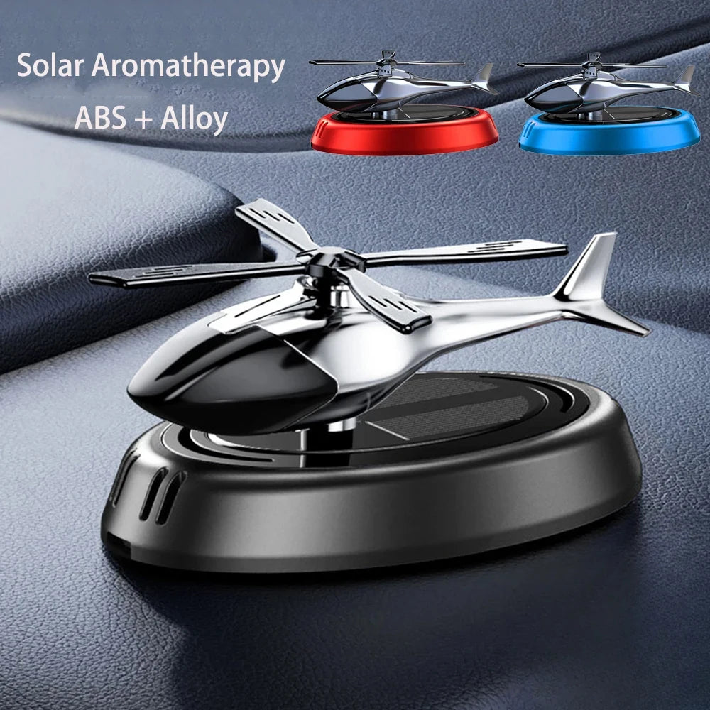Solar-Powered Car Air Freshener – Rotating Aircraft Design with Essential Oils Ezkrea