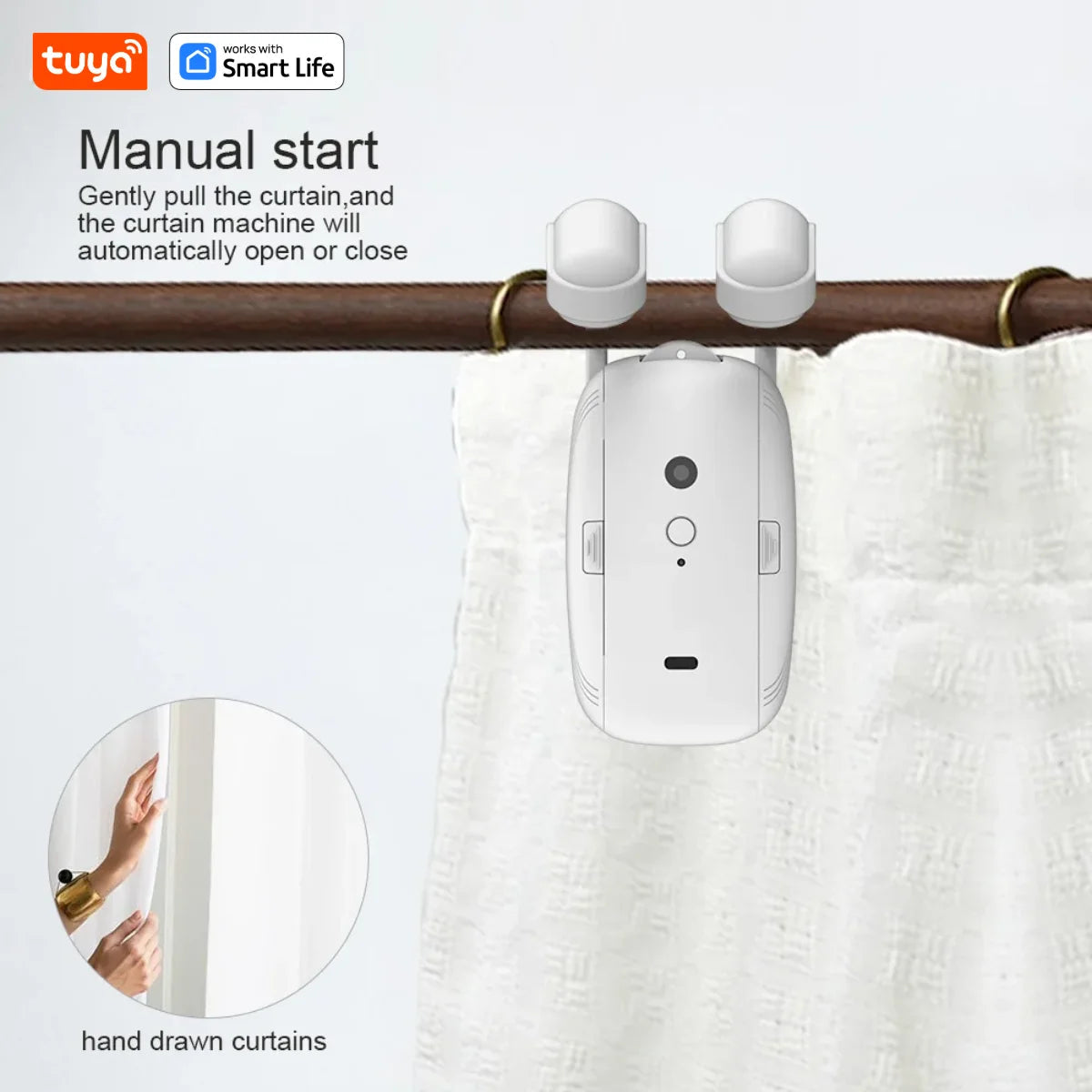 Tuya Smart Curtain Robot | Roman Rod Bluetooth Motor for Smart Home Tuya Automation Ezkrea