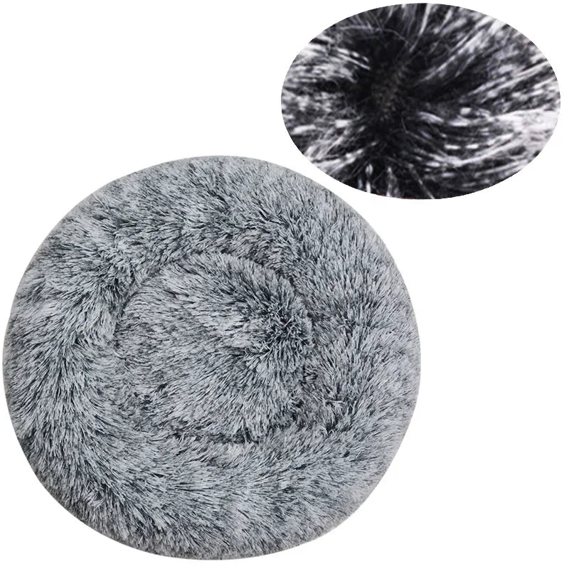 40-90cm Round Pet Bed for Large Dog Bed Super Soft Cat Bed Long Plush Dog House for Medium Dog House Winter Warm Sleeping Ezkrea