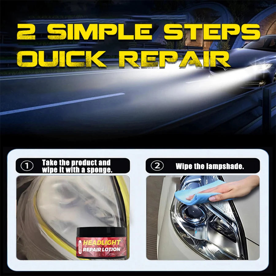 Car Headlight Restoration Polishing Kits Headlamp Scratch Remover Repair Cleaning Paste Remove Oxidation Headlight Polish Liquid Ezkrea