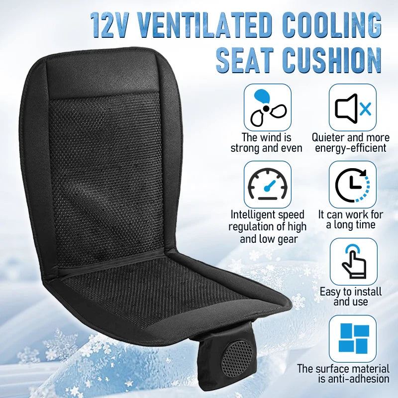 Car Cooling Seat Cushion with 8 Fans – 3D Mesh Ventilated Pad for Summer Heat Relief Ezkrea