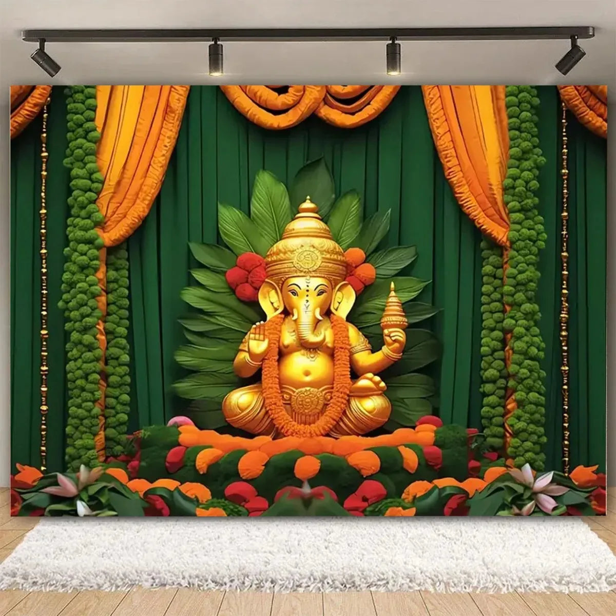 Indian Traditional Backdrop Photo Festival Party Candle Fireworks Mural Hindu Indian Wedding Holi Flower Anniversary Background Ezkrea