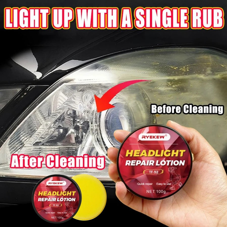 Car Headlight Restoration Polishing Kits Headlamp Scratch Remover Repair Cleaning Paste Remove Oxidation Headlight Polish Liquid Ezkrea