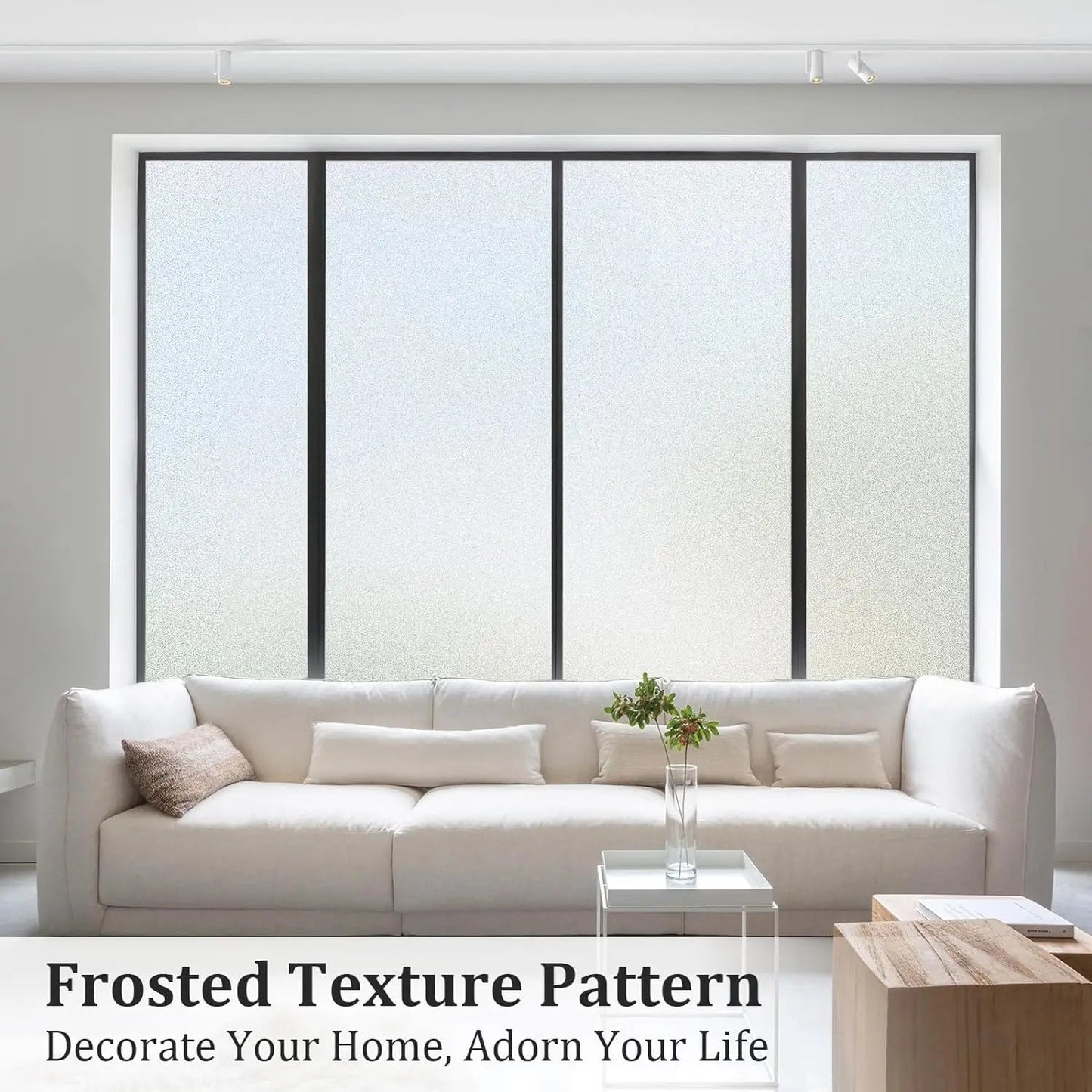 Frosted Window Privacy Film – No Glue Static Cling, Non-Adhesive Sun Blocking & Heat Control for Bathroom/Office/Glass Doors Ezkrea