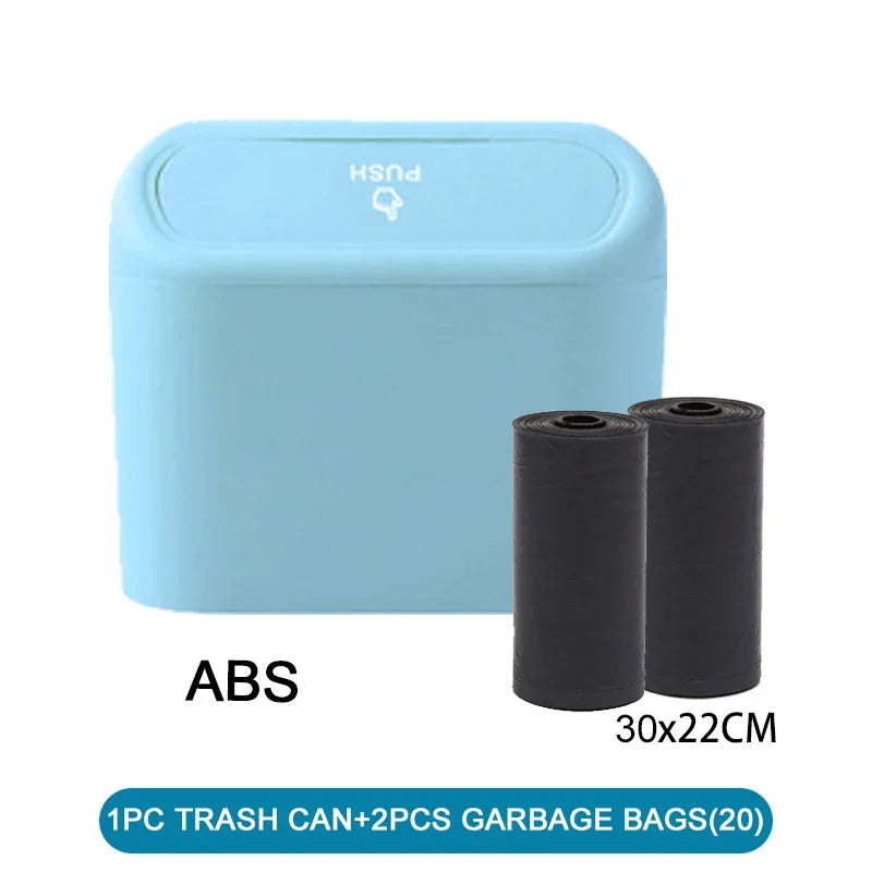 Trash Can for Car with Lid – Leak-Proof Mini Bin with 60/300 Bags | Compact Car Garbage Holder & Organizer Accessory Ezkrea