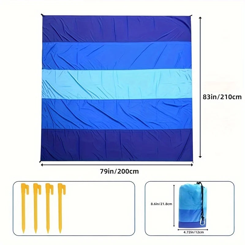 Quick-Dry Waterproof Beach Blanket – Sandproof, Compact & Lightweight – Ideal for Camping, Travel, Hiking & Outdoor Picnics with Carry Bag Ezkrea