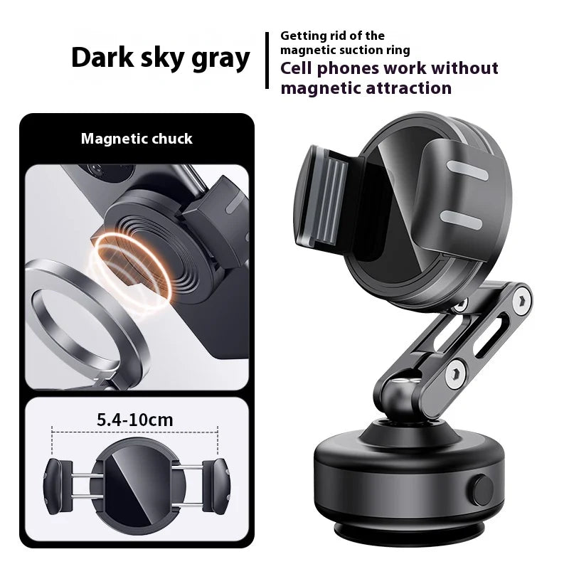 Magnetic Vacuum Adsorption Car Mount – 360° Rotatable Foldable Aluminum Alloy Phone Holder for Smartphones Ezkrea