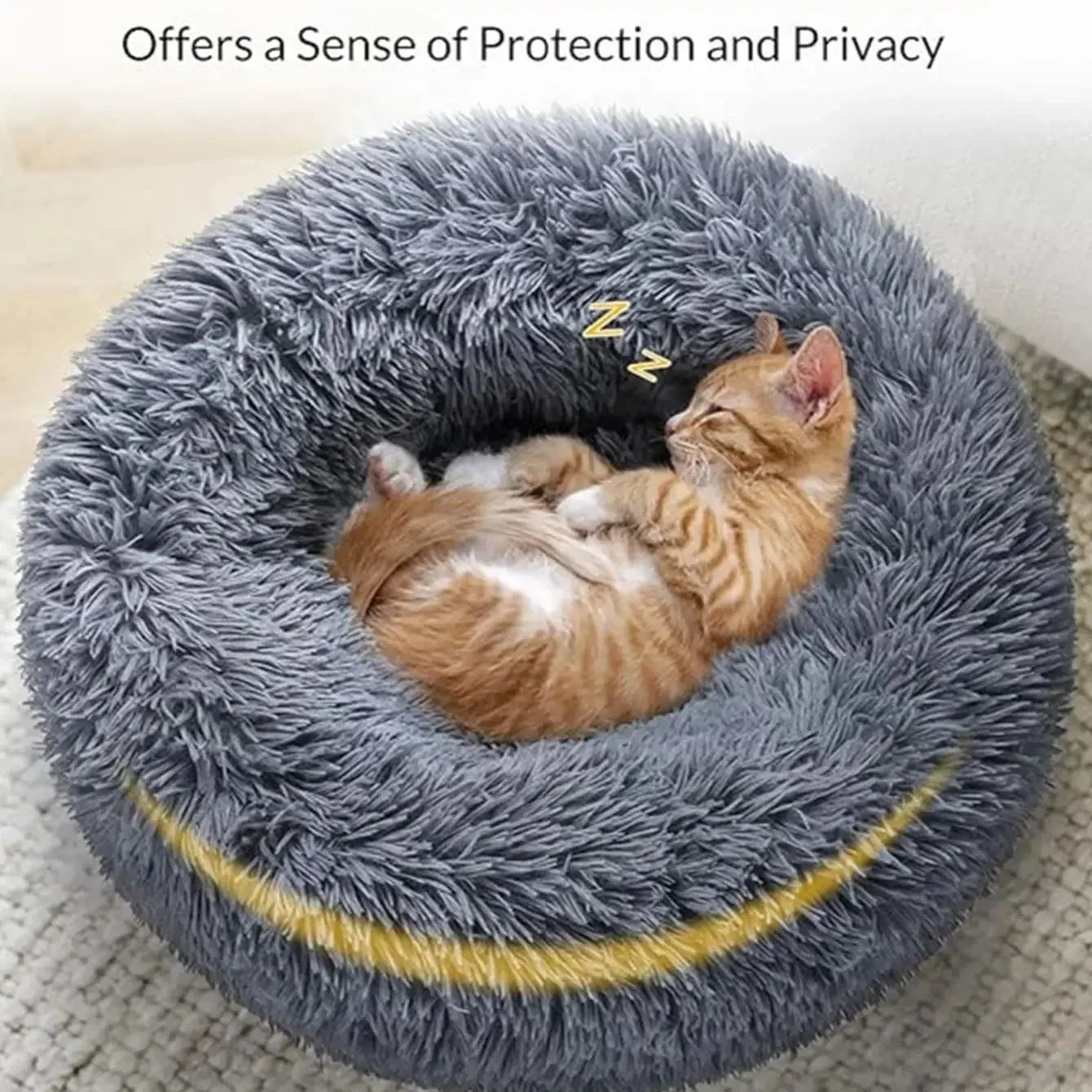40-90cm Round Pet Bed for Large Dog Bed Super Soft Cat Bed Long Plush Dog House for Medium Dog House Winter Warm Sleeping Ezkrea