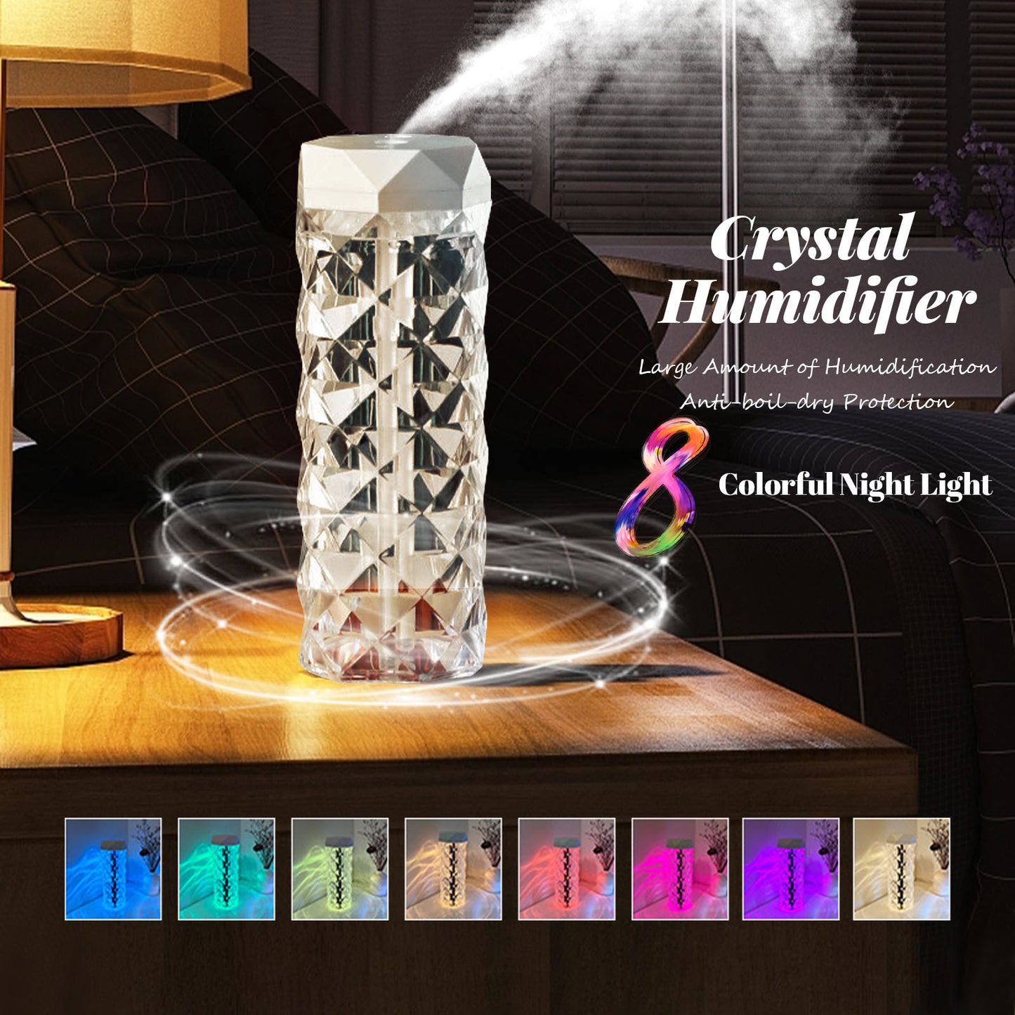 Air Humidifier Crystal Lamp