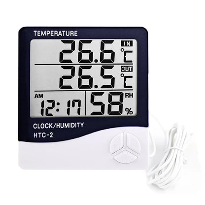 Digital Temperature & Humidity Meter with LCD Display – Indoor/Outdoor Thermometer Hygrometer & Clock EZKrea.com