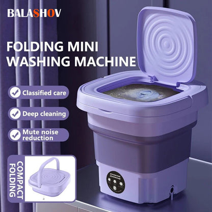 8L Foldable Washing Machine with Spin Dryer – Portable & Compact Ezkrea