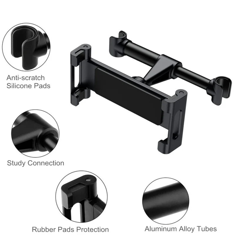 Car Headrest Phone Holder – Adjustable Back Seat Mount for 4.7"-13" Devices | iPad Pro 12.9", Smartphones & More Ezkrea
