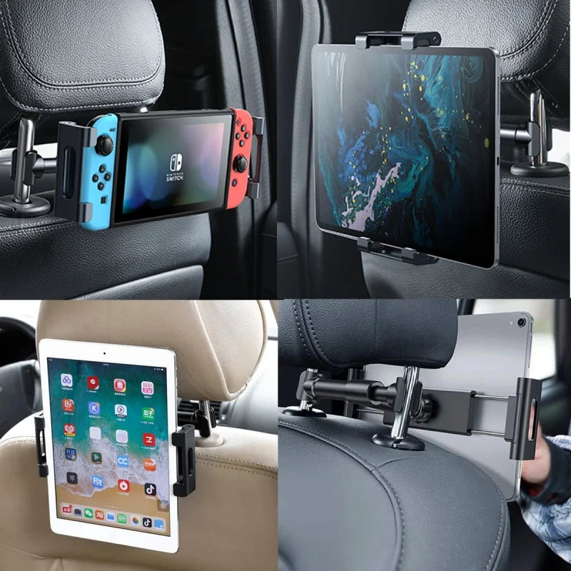 Car Headrest Phone Holder – Adjustable Back Seat Mount for 4.7"-13" Devices | iPad Pro 12.9", Smartphones & More Ezkrea