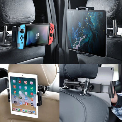 Car Headrest Phone Holder – Adjustable Back Seat Mount for 4.7"-13" Devices | iPad Pro 12.9", Smartphones & More Ezkrea