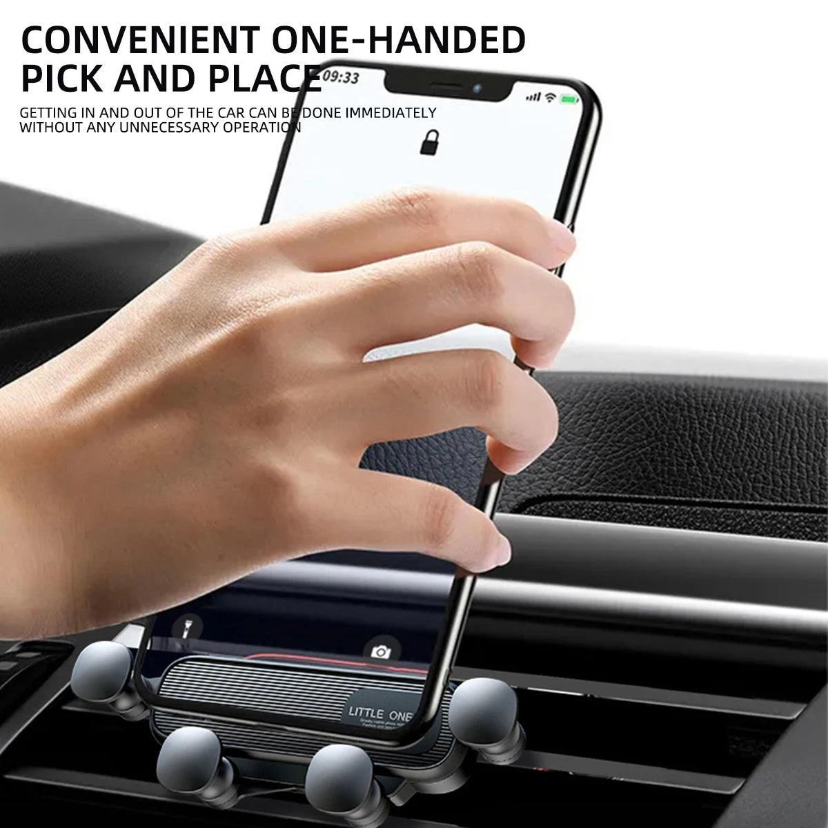 Gravity Car Phone Holder for 4.7–7 inch Phones – Universal Air Vent Mount, Shockproof GPS Clip Stand Ezkrea
