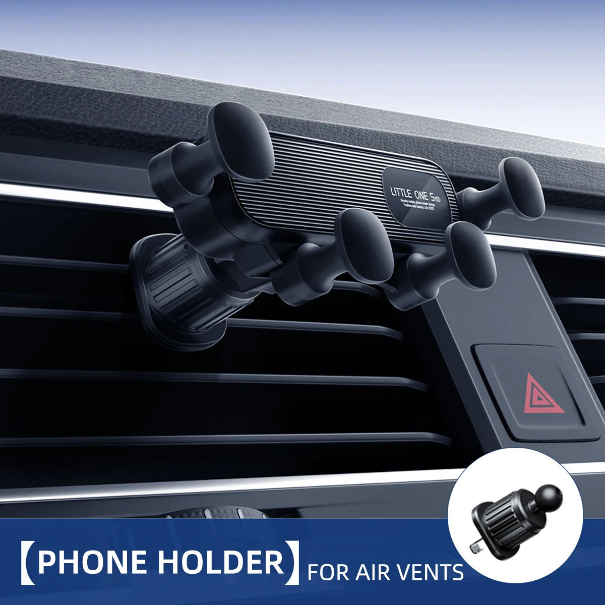 Gravity Car Phone Holder for 4.7–7 inch Phones – Universal Air Vent Mount, Shockproof GPS Clip Stand Ezkrea