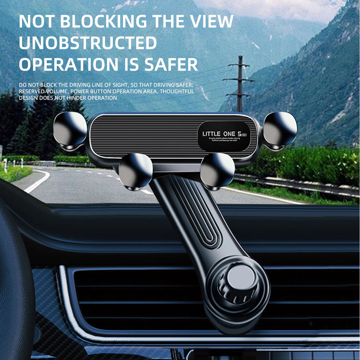 Gravity Car Phone Holder for 4.7–7 inch Phones – Universal Air Vent Mount, Shockproof GPS Clip Stand Ezkrea