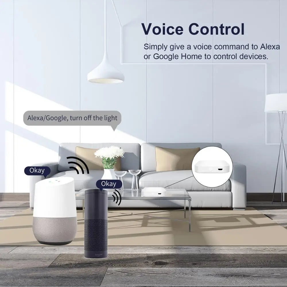 Tuya ZigBee 3.0 Smart Hub – Wireless & Wired Gateway Bridge, Voice Remote Control, Compatible with Alexa & Google Home Assistant Ezkrea