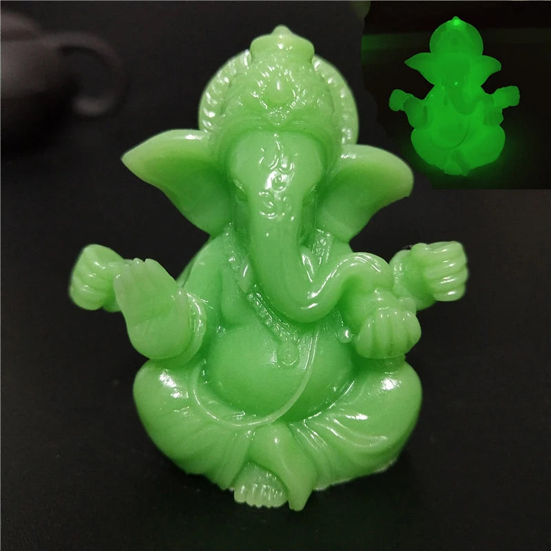 Gold Lord Ganesha Buddha Statue Elephant God Sculptures Ganesh Figurines Man-made Stone Home Garden Buddha Decoration Statues Ezkrea