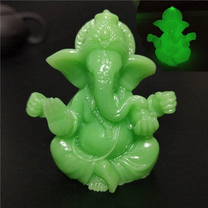 Gold Lord Ganesha Buddha Statue Elephant God Sculptures Ganesh Figurines Man-made Stone Home Garden Buddha Decoration Statues Ezkrea