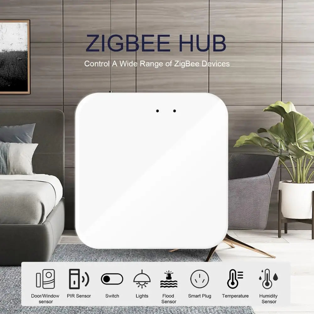 Tuya ZigBee 3.0 Smart Hub – Wireless & Wired Gateway Bridge, Voice Remote Control, Compatible with Alexa & Google Home Assistant Ezkrea