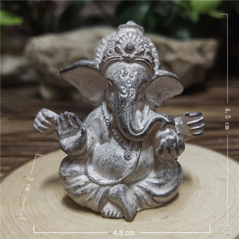 Gold Lord Ganesha Buddha Statue Elephant God Sculptures Ganesh Figurines Man-made Stone Home Garden Buddha Decoration Statues Ezkrea