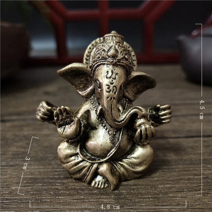 Gold Lord Ganesha Buddha Statue Elephant God Sculptures Ganesh Figurines Man-made Stone Home Garden Buddha Decoration Statues Ezkrea